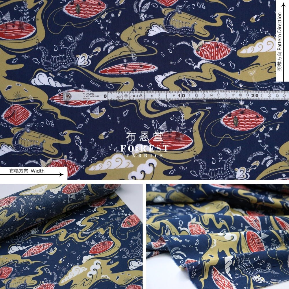 Liberty of London (Cotton Tana Lawn Fabric) - Sea Garden Red - FO:REST Fabric 布恩堂Liberty fabrictana lawnjapanese fabricykk zipper