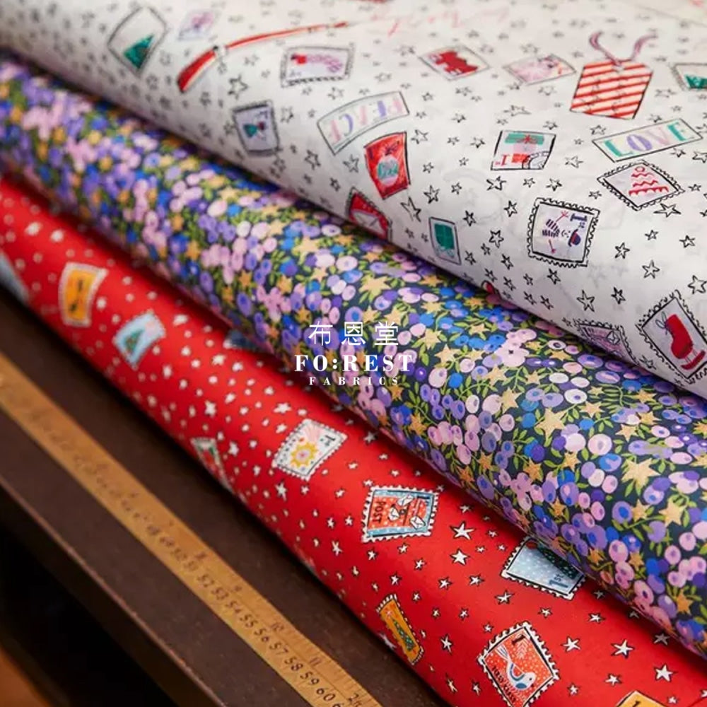 Liberty Of London (Cotton Tana Lawn Fabric) - Stamped With Magic Navy Cotton