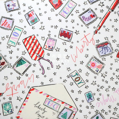 Liberty Of London (Cotton Tana Lawn Fabric) - Stamped With Magic White Cotton