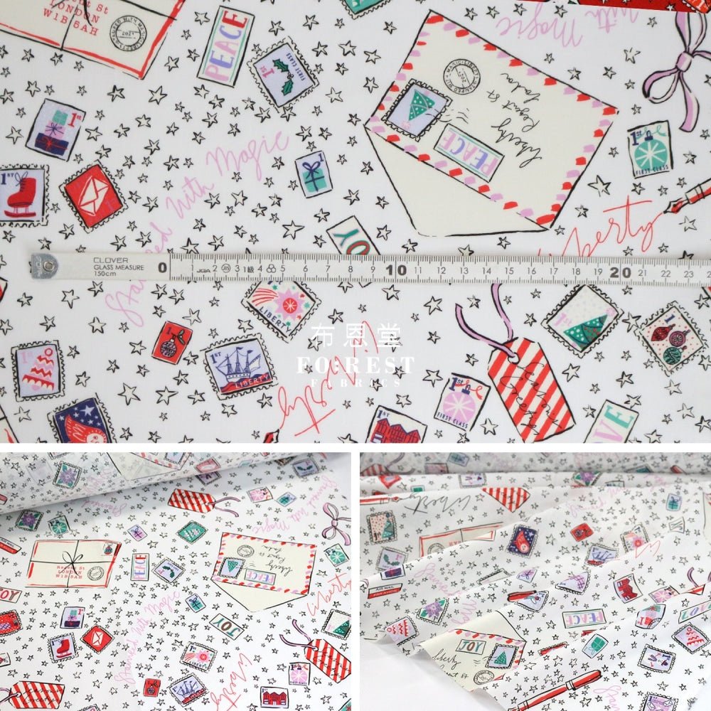 Liberty of London (Cotton Tana Lawn Fabric) - Stamped with magic White - FO:REST Fabric 布恩堂Liberty fabrictana lawnjapanese fabricykk zipper