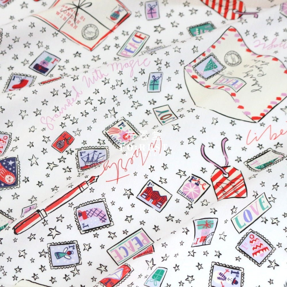 Liberty of London (Cotton Tana Lawn Fabric) - Stamped with magic White - FO:REST Fabric 布恩堂Liberty fabrictana lawnjapanese fabricykk zipper