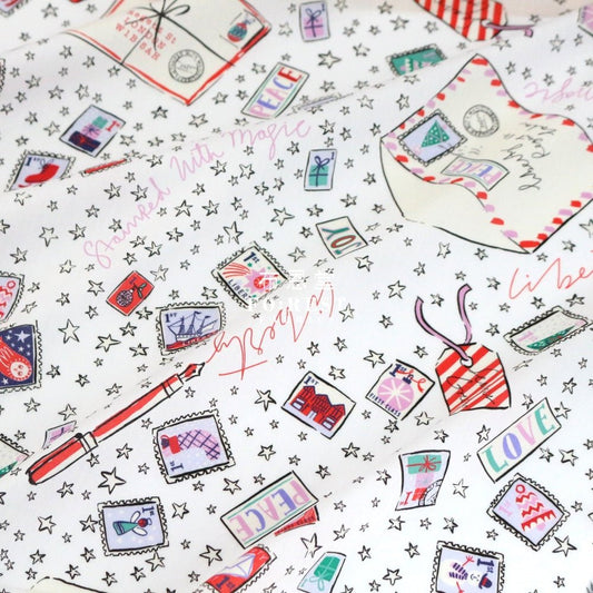 Liberty of London (Cotton Tana Lawn Fabric) - Stamped with magic White - FO:REST Fabric 布恩堂Liberty fabrictana lawnjapanese fabricykk zipper