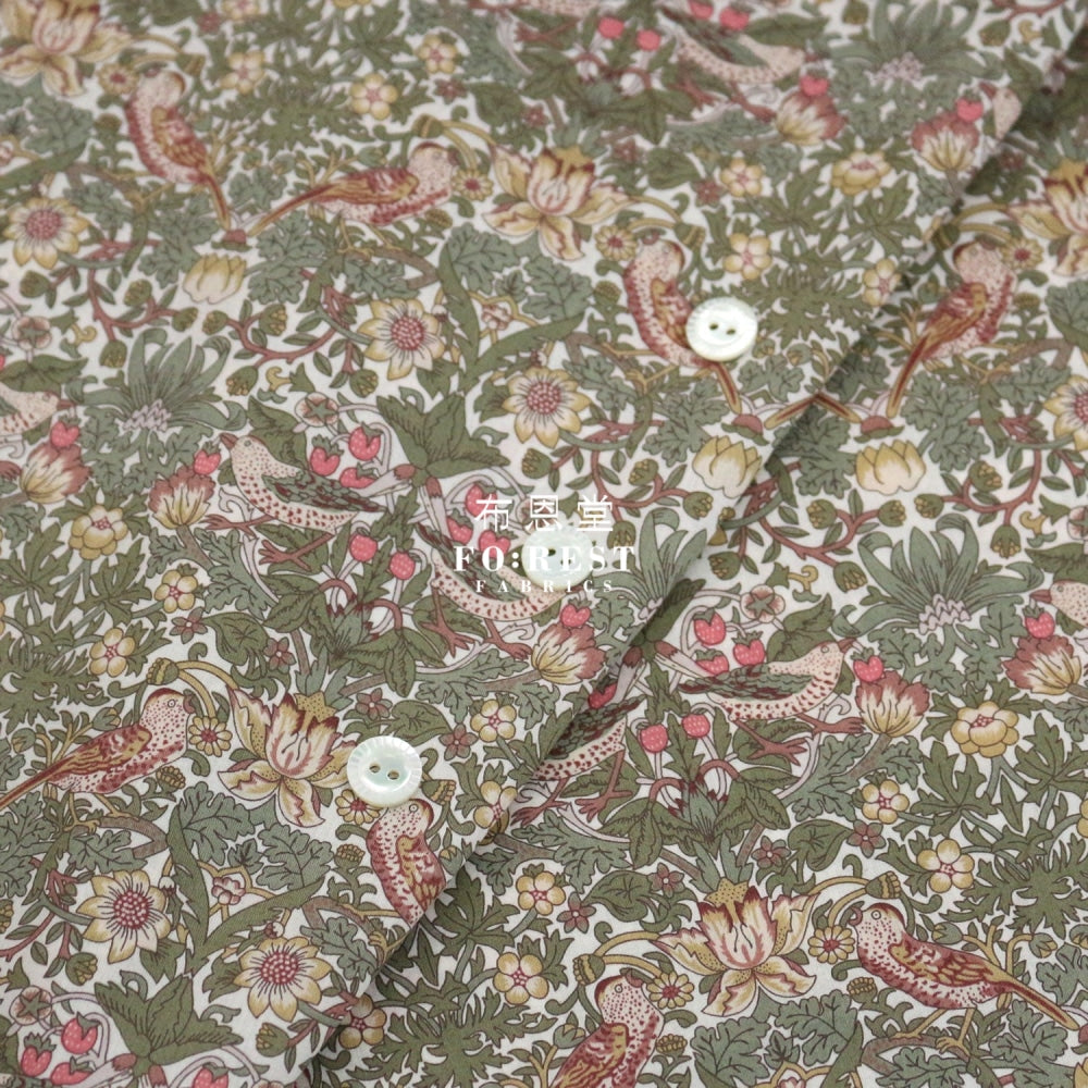 Liberty Of London (Cotton Tana Lawn Fabric) - Strawberry Thief Spring Leaf Cotton