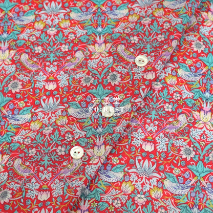 Liberty Of London (Cotton Tana Lawn Fabric) - Strawberry Thief Spring Red Cotton