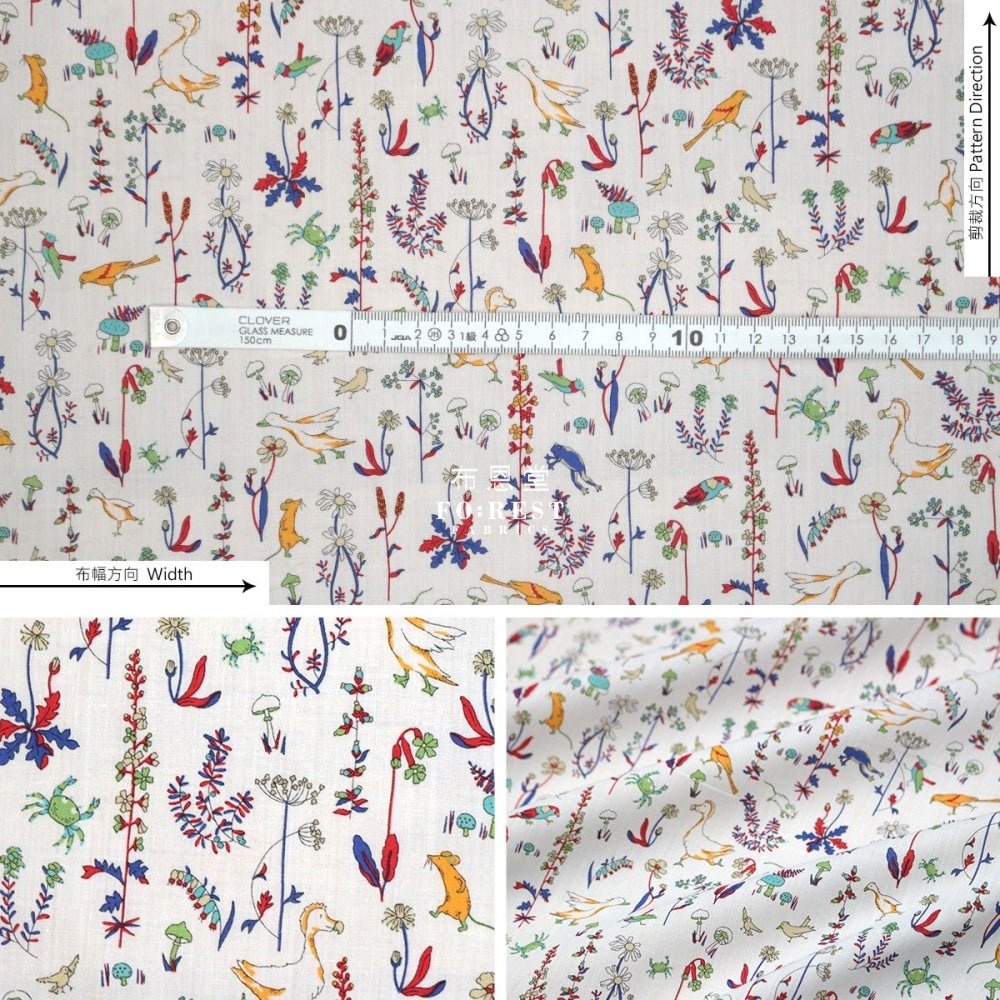 Liberty of London (Cotton Tana Lawn Fabric) - THEO BLUE - FO:REST Fabric 布恩堂Liberty fabrictana lawnjapanese fabricykk zipper