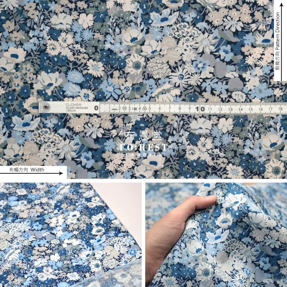 Liberty Of London (Cotton Tana Lawn Fabric) - Thorpe Blue Cotton