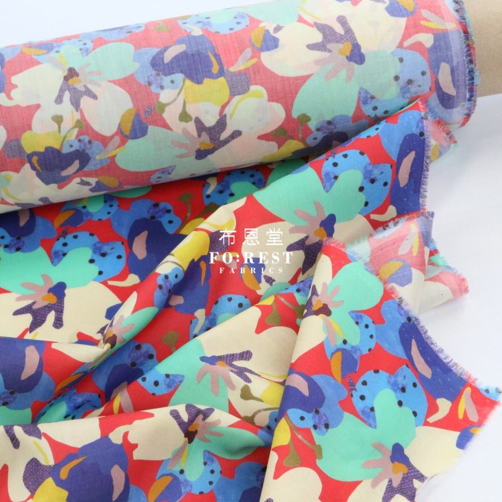 Liberty of London (Cotton Tana Lawn Fabric) - Treloyhan Red - FO:REST Fabric 布恩堂Liberty fabrictana lawnjapanese fabricykk zipper