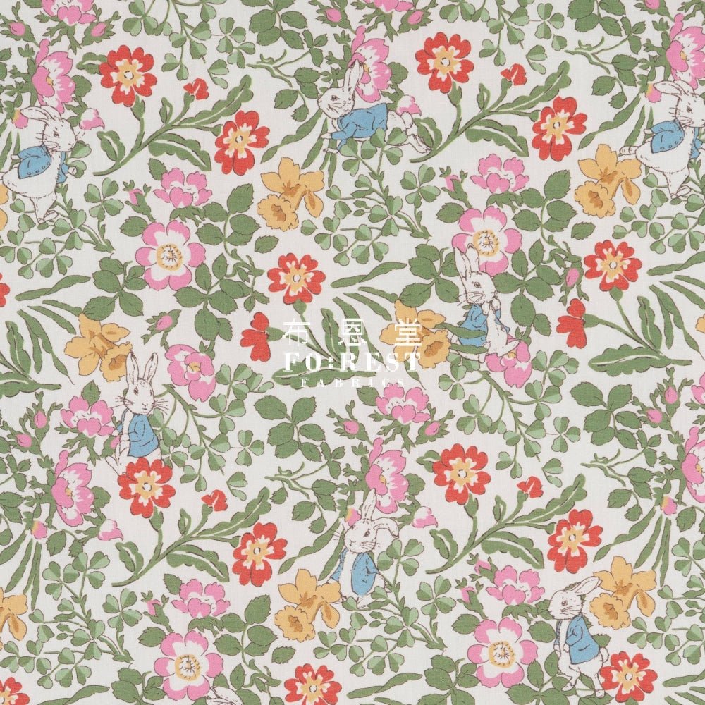 Liberty of London (Japan) - Peter Rabbit Green - FO:REST Fabric 布恩堂Liberty fabrictana lawnjapanese fabricykk zipper