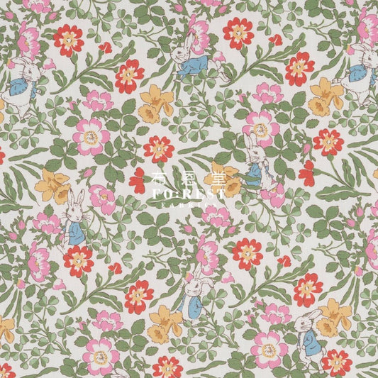 Liberty of London (Japan) - Peter Rabbit Green - FO:REST Fabric 布恩堂Liberty fabrictana lawnjapanese fabricykk zipper