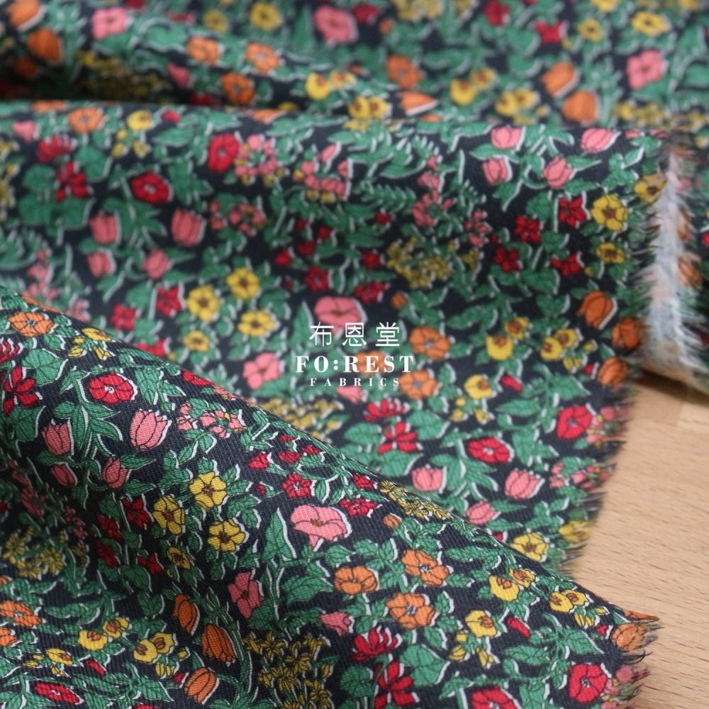 Liberty of London (LanTana Fabric) - Alicia Bell Black - FO:REST Fabric 布恩堂Liberty fabrictana lawnjapanese fabricykk zipper