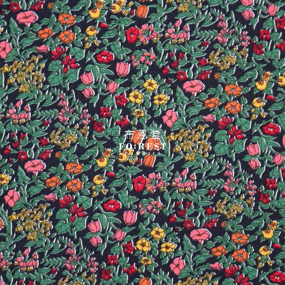 Liberty of London (LanTana Fabric) - Alicia Bell Black - FO:REST Fabric 布恩堂Liberty fabrictana lawnjapanese fabricykk zipper