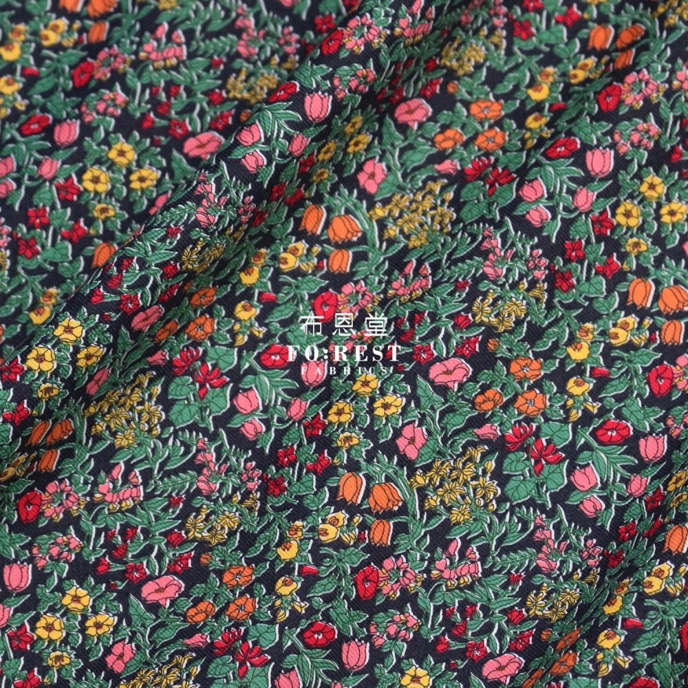 Liberty of London (LanTana Fabric) - Alicia Bell Black - FO:REST Fabric 布恩堂Liberty fabrictana lawnjapanese fabricykk zipper