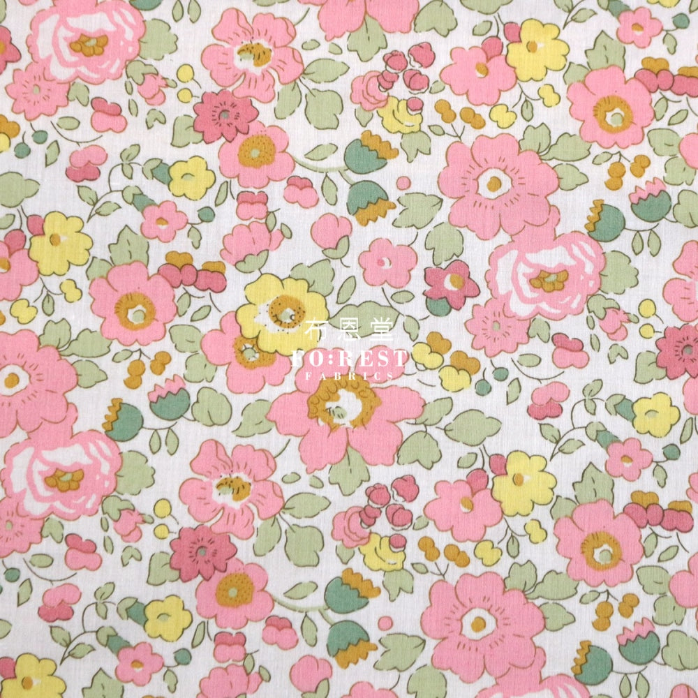 Liberty Of London (Organic Fabric) - Betsy Pink Organic Cotton Tana Lawn