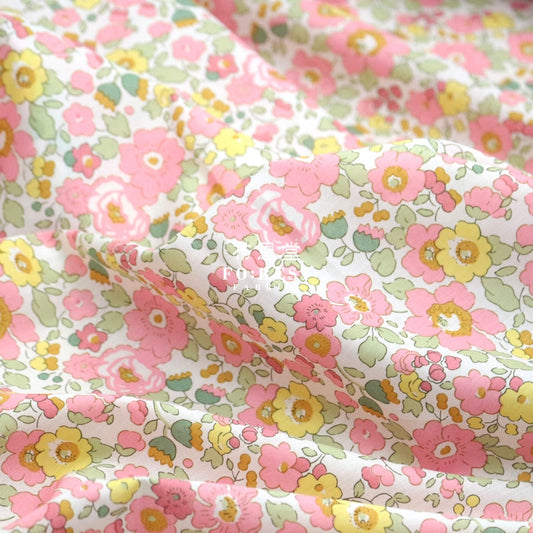 Liberty Of London (Organic Fabric) - Betsy Pink Organic Cotton Tana Lawn