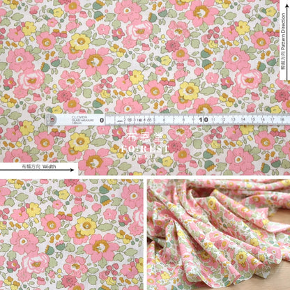 Liberty Of London (Organic Fabric) - Betsy Pink Organic Cotton Tana Lawn