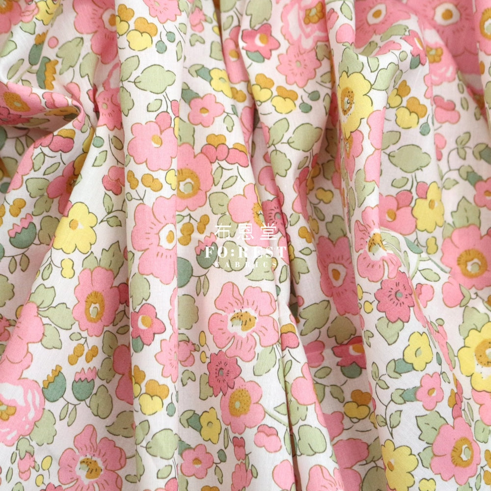 Liberty Of London (Organic Fabric) - Betsy Pink Organic Cotton Tana Lawn