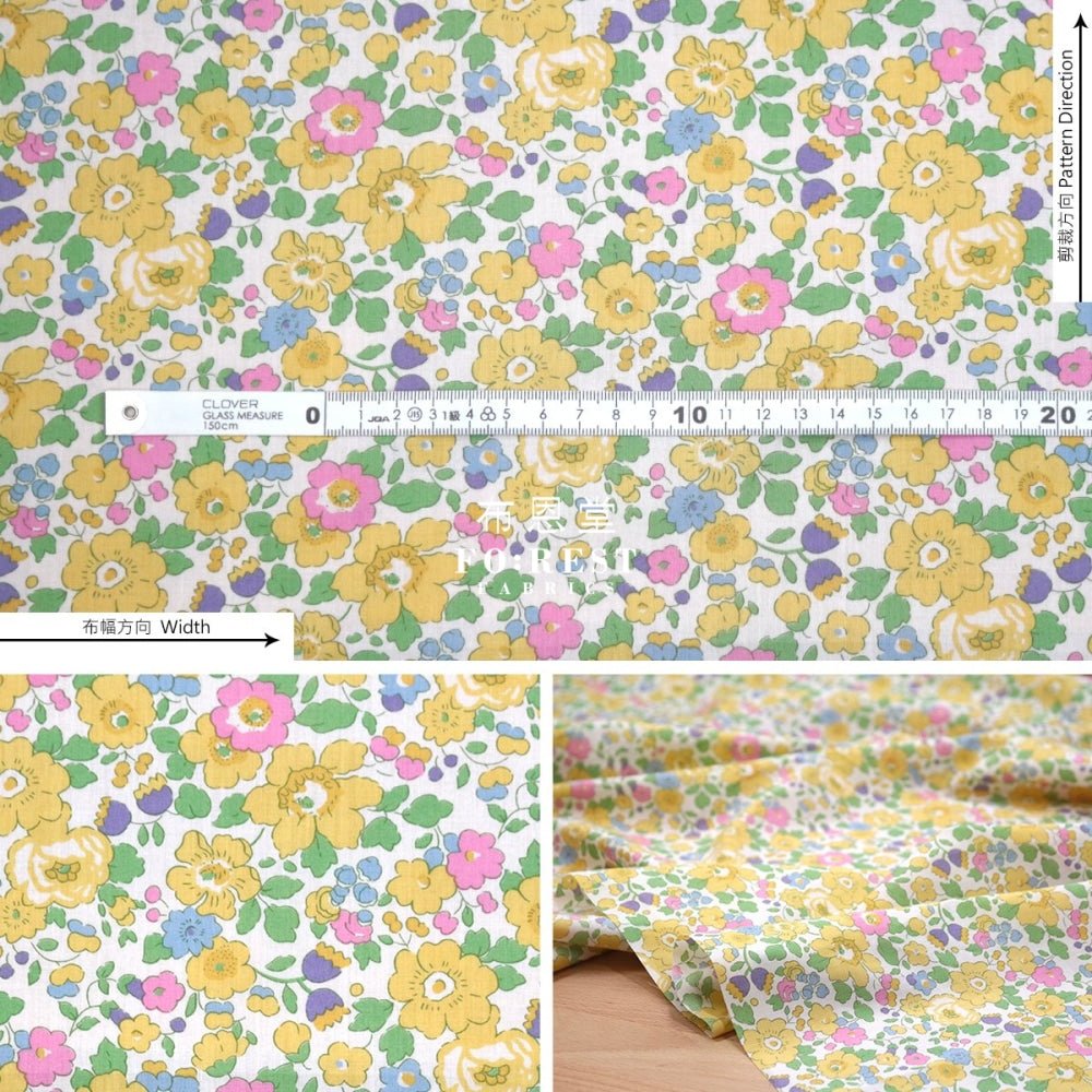 Liberty of London (Organic Fabric) - Betsy YW - FO:REST Fabric 布恩堂Liberty fabrictana lawnjapanese fabricykk zipper