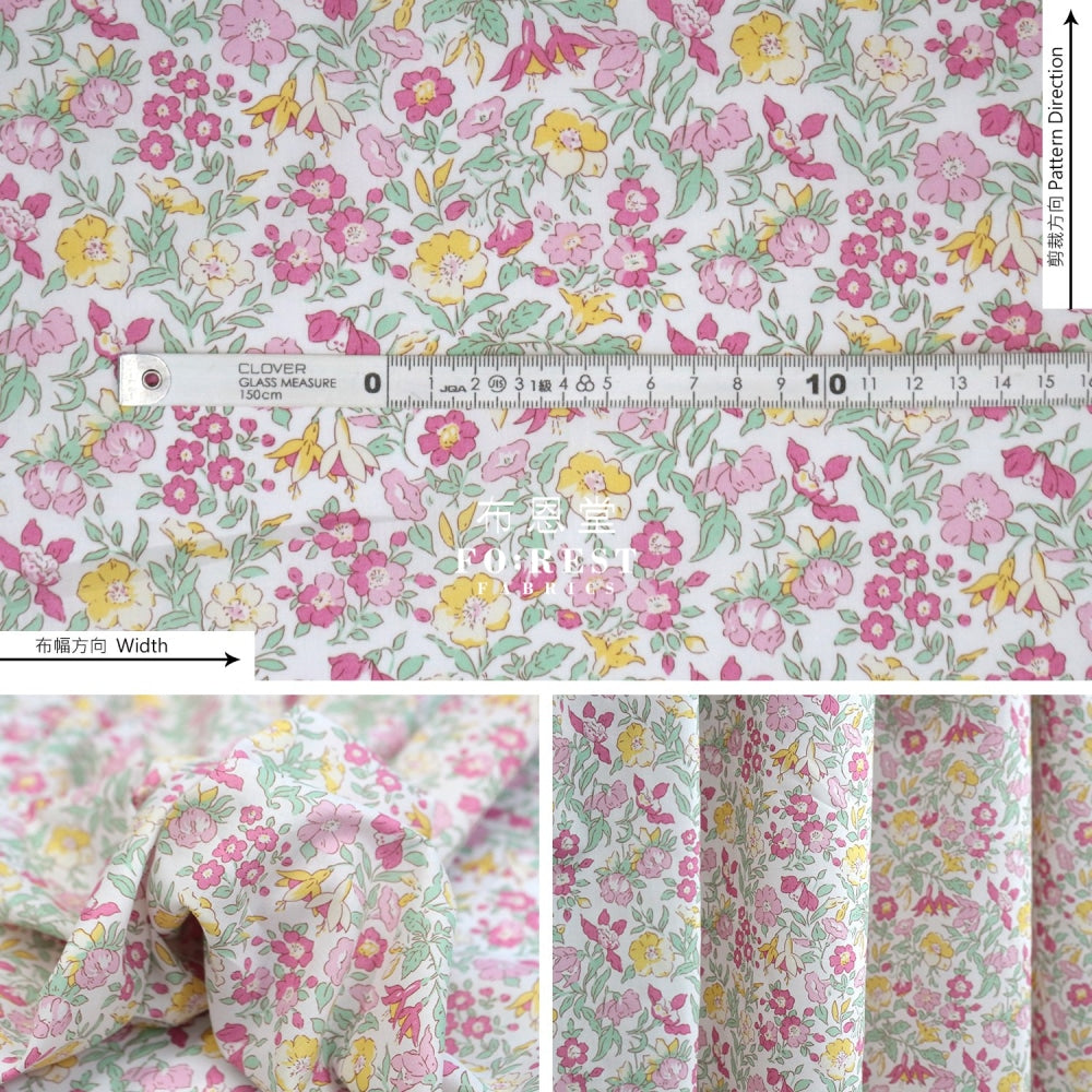 Liberty Of London (Organic Fabric) - Mamie Flowers Organic Cotton Tana Lawn