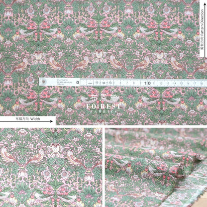 Liberty Of London (Organic Fabric) - Strawbeery Thief Pink Organic Cotton Tana Lawn