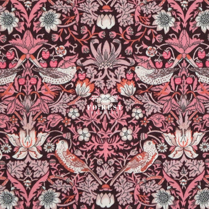 Liberty of London (Organic Fabric) - Strawberry thief Wine - FO:REST Fabric 布恩堂Liberty fabrictana lawnjapanese fabricykk zipper