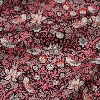 Liberty of London (Organic Fabric) - Strawberry thief Wine - FO:REST Fabric 布恩堂Liberty fabrictana lawnjapanese fabricykk zipper