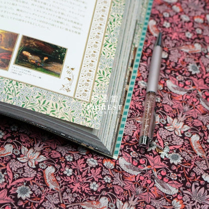 Liberty of London (Organic Fabric) - Strawberry thief Wine - FO:REST Fabric 布恩堂Liberty fabrictana lawnjapanese fabricykk zipper