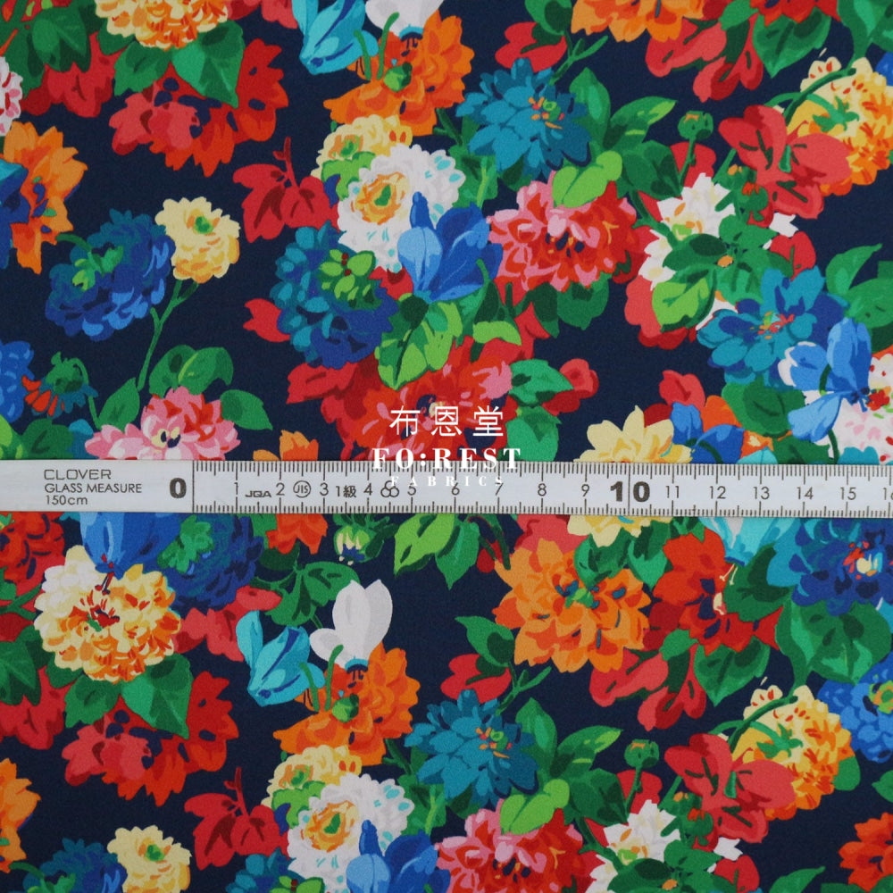 Liberty Of London (Silk Satin) - Chatsworth Bloom Fabric Silk Satin