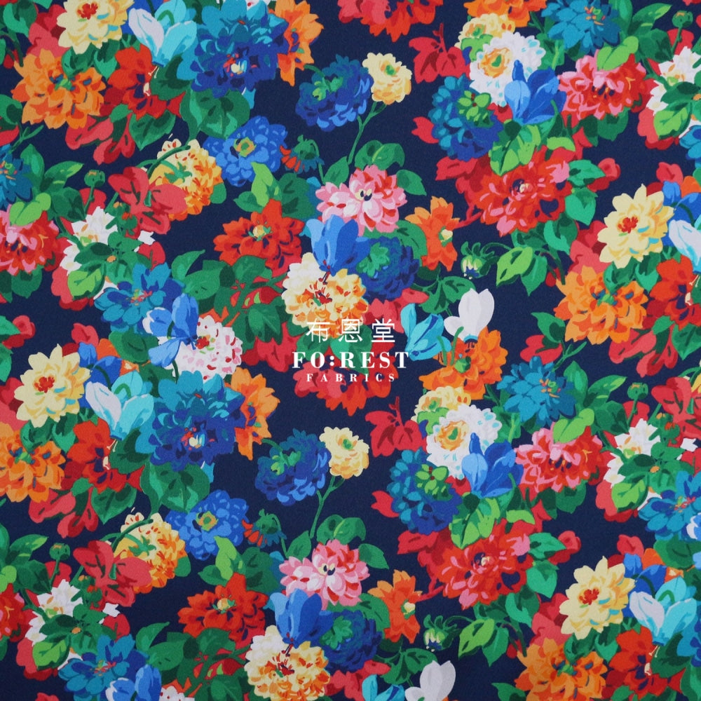 Liberty Of London (Silk Satin) - Chatsworth Bloom Fabric Silk Satin