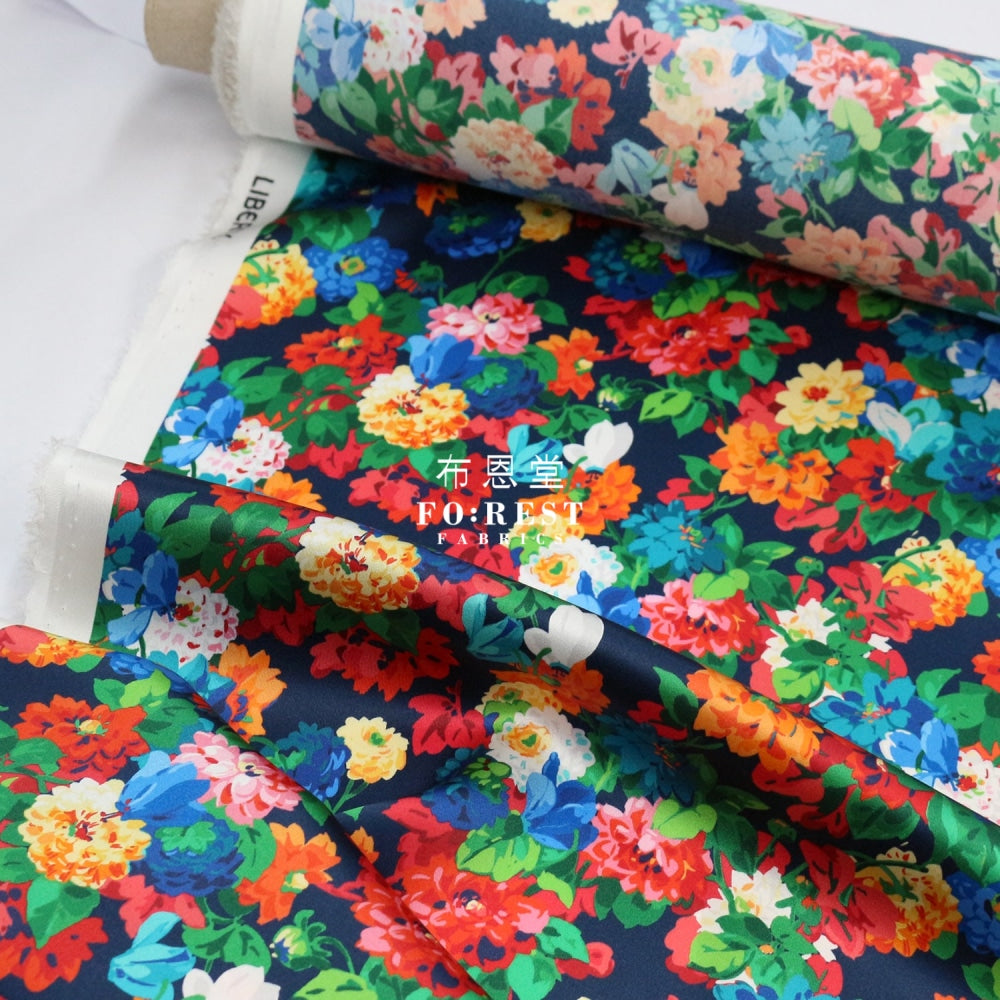 Liberty Of London (Silk Satin) - Chatsworth Bloom Fabric Silk Satin