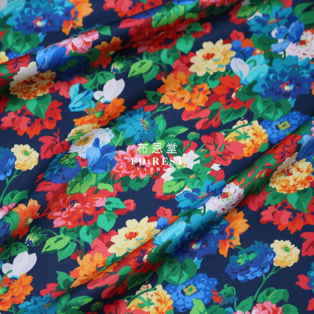 Liberty Of London (Silk Satin) - Chatsworth Bloom Fabric Silk Satin