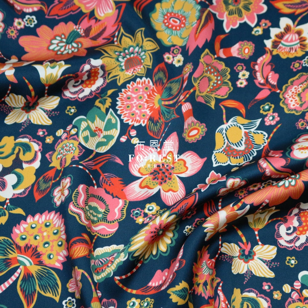 Liberty Of London (Silk Satin) - Delft Dream Fabric Silk Satin