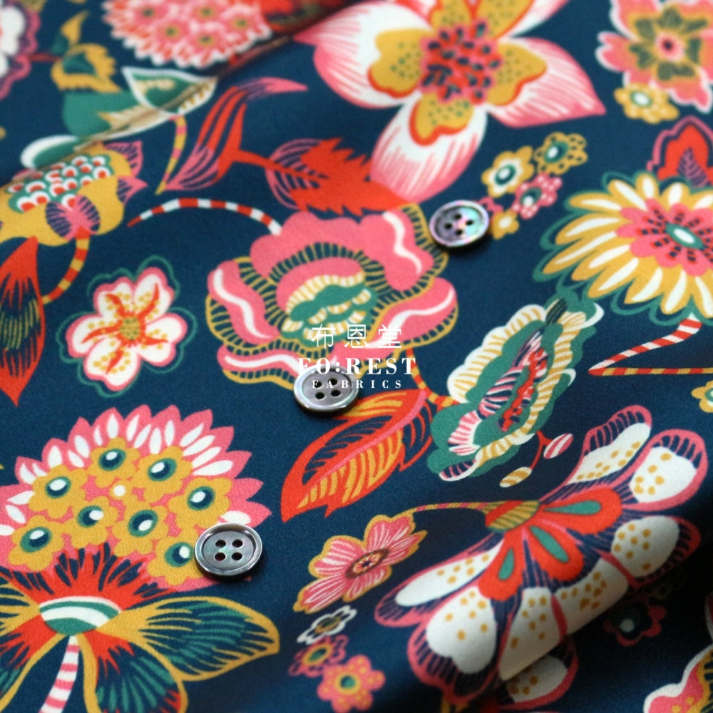Liberty Of London (Silk Satin) - Delft Dream Fabric Silk Satin