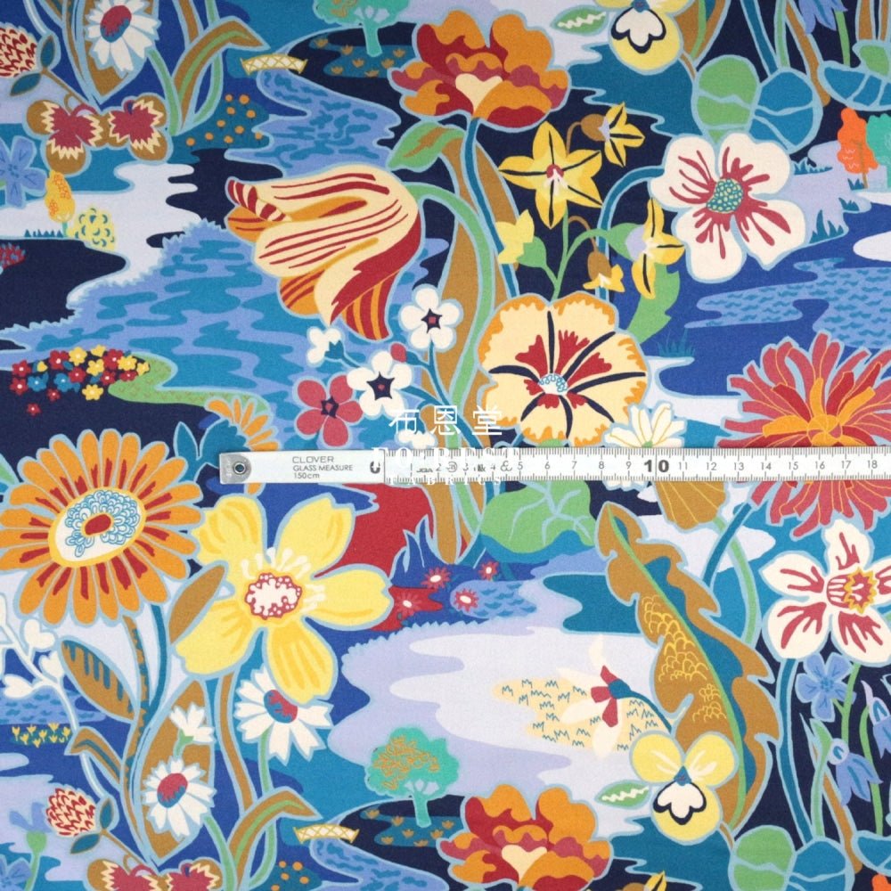 Liberty of London (Silk Satin) - Sunshine Road fabric Blue - FO:REST Fabric 布恩堂Liberty fabrictana lawnjapanese fabricykk zipper