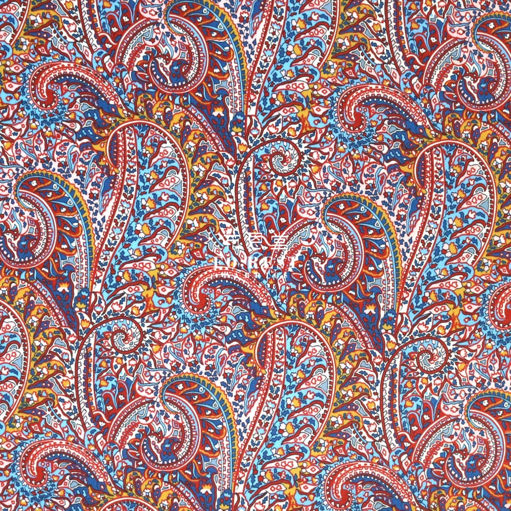 Liberty Of London (Silk Satin) - Tropical Prince Fabric Red Silk Satin