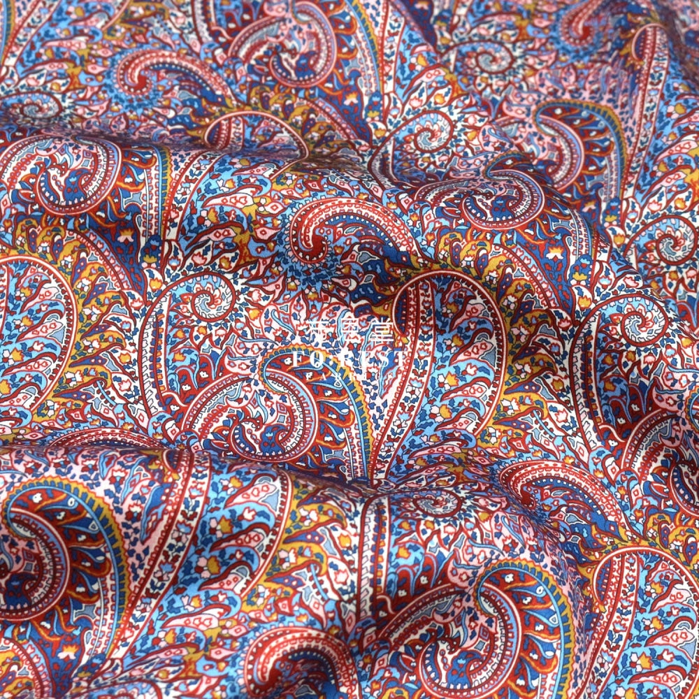 Liberty Of London (Silk Satin) - Tropical Prince Fabric Red Silk Satin