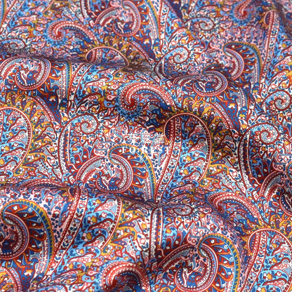 Liberty Of London (Silk Satin) - Tropical Prince Fabric Red Silk Satin