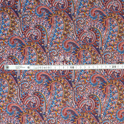 Liberty Of London (Silk Satin) - Tropical Prince Fabric Red Silk Satin