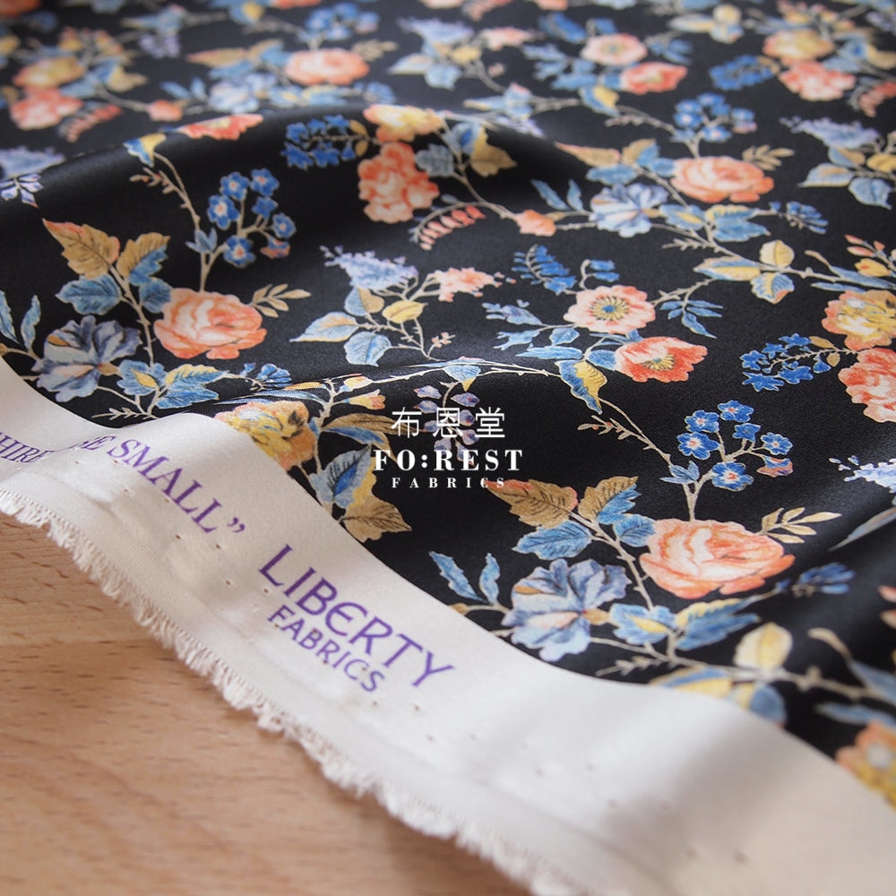 Liberty Of London (Silk Satin) - Yorkshire Fabric Black Silk Satin