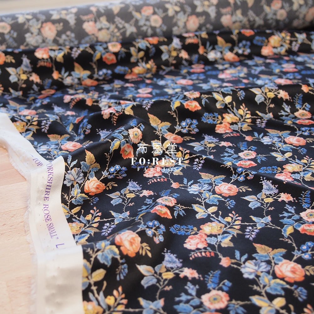 Liberty of London (Silk Satin) - Yorkshire fabric Black - FO:REST Fabric 布恩堂Liberty fabrictana lawnjapanese fabricykk zipper