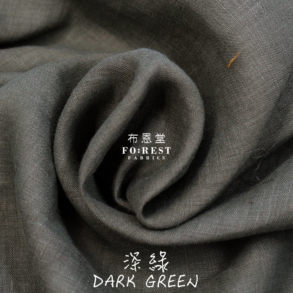 Linen - Solid Fabric Darkgreen Cotton Linen