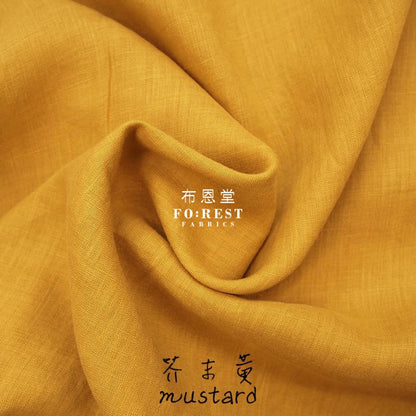 Linen - Solid Fabric Mustard Cotton Linen
