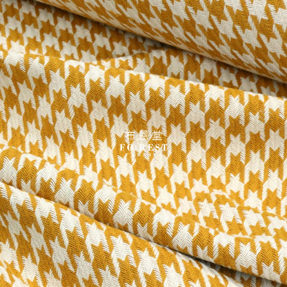 Loomcraft - Houndstooth Mustard Fabric Cotton