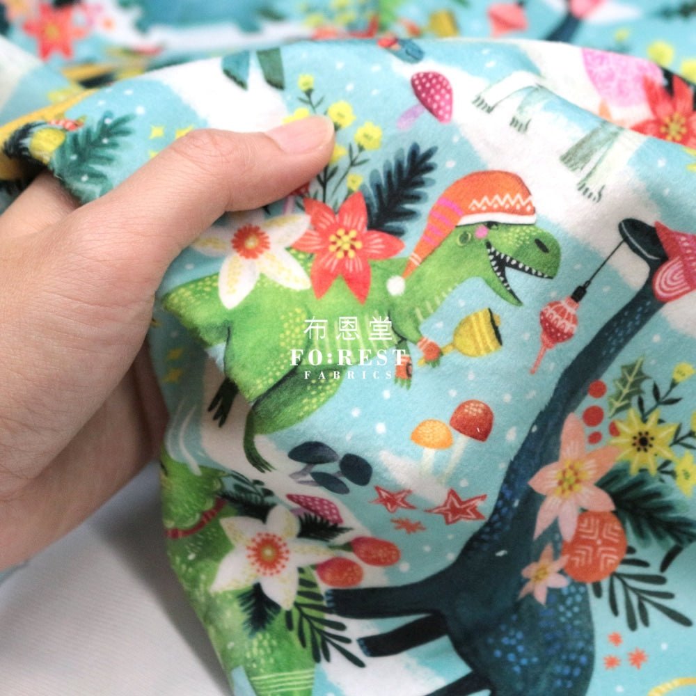 Minky - Dinosaur Rawrings Holidays 短毛绒 - FO:REST Fabric 布恩堂Liberty fabrictana lawnjapanese fabricykk zipper