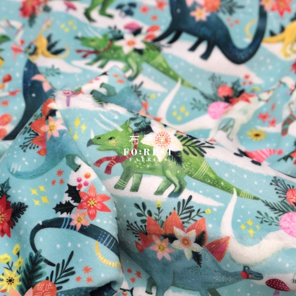 Minky - Dinosaur Rawrings Holidays 短毛绒 - FO:REST Fabric 布恩堂Liberty fabrictana lawnjapanese fabricykk zipper