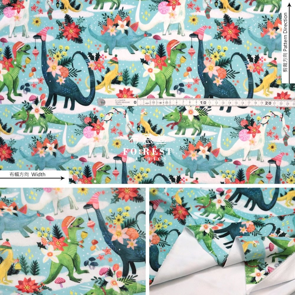 Minky - Dinosaur Rawrings Holidays 短毛绒 - FO:REST Fabric 布恩堂Liberty fabrictana lawnjapanese fabricykk zipper