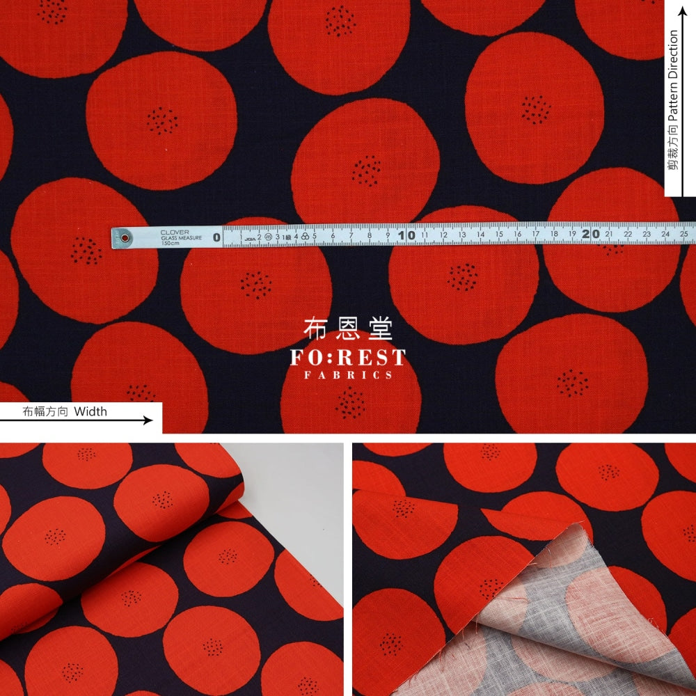 Muddy Works - Canvas Anpan Bread Fabric Darkred