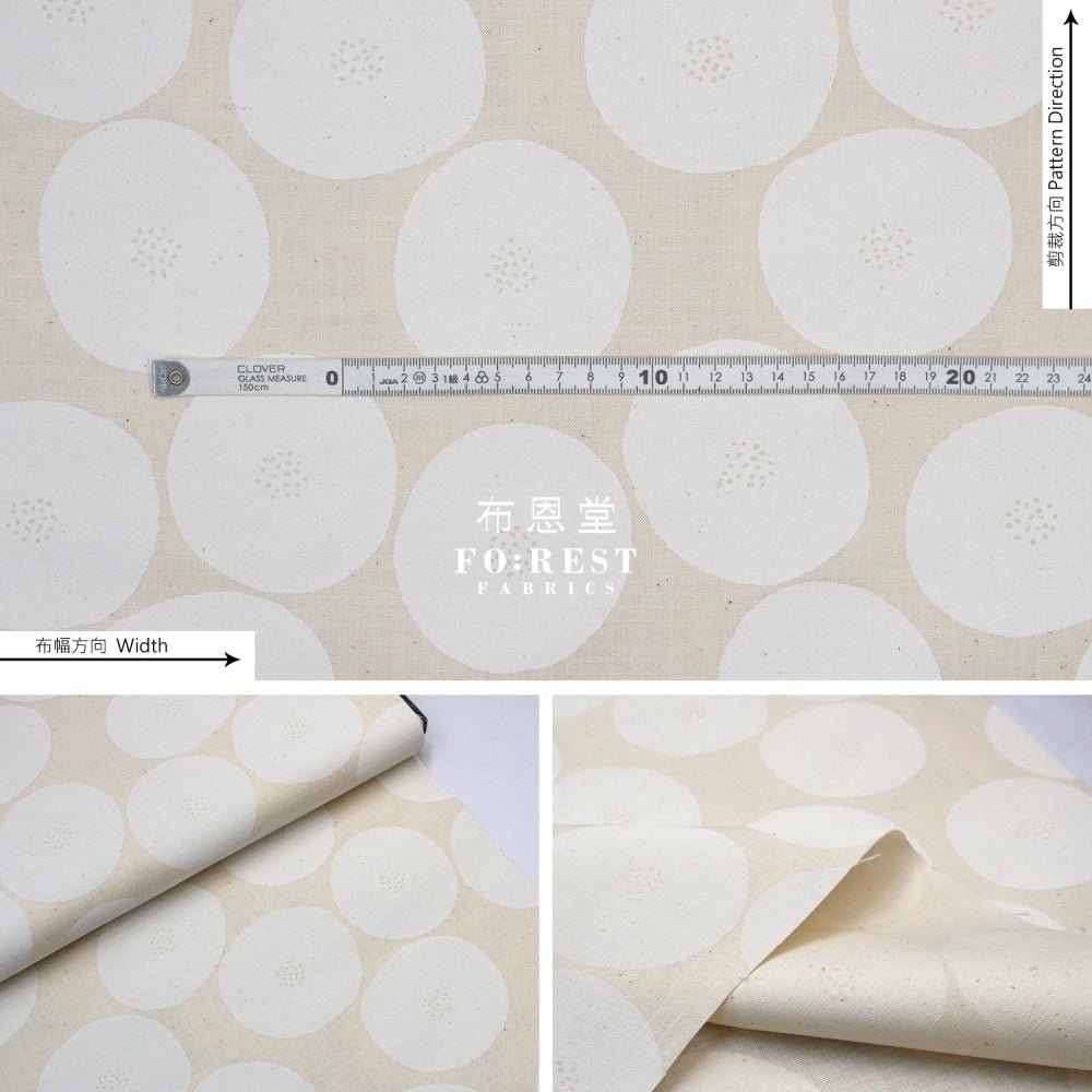 Muddy works - Canvas - Anpan bread fabric Natural - FO:REST Fabric 布恩堂Liberty fabrictana lawnjapanese fabricykk zipper
