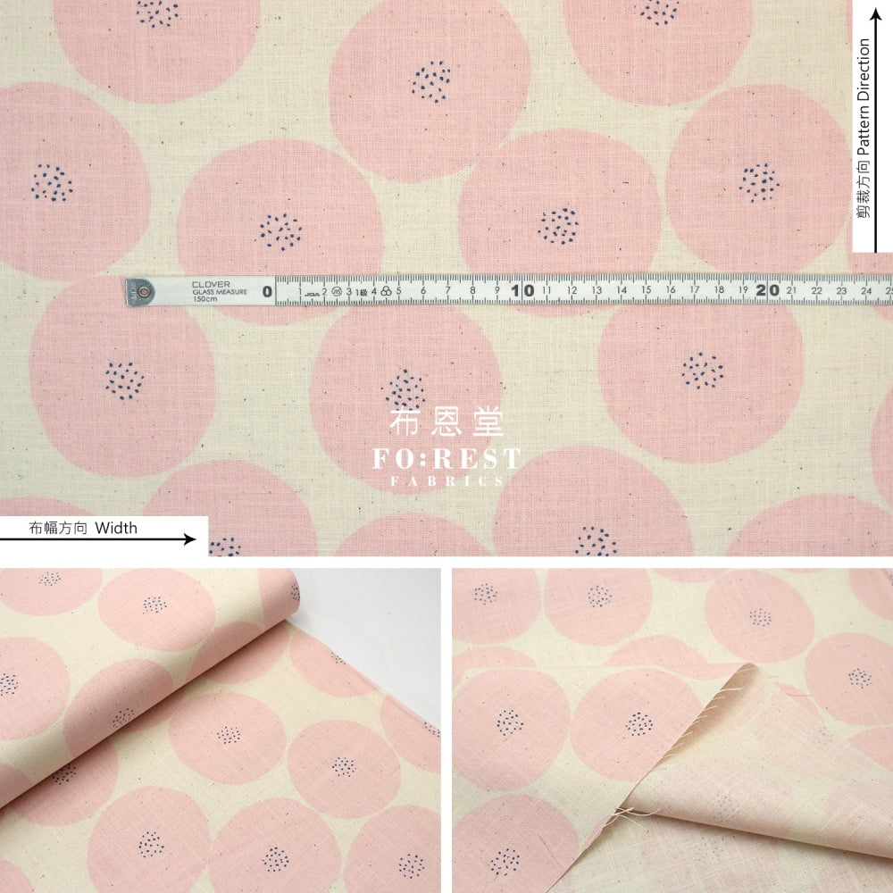 Muddy Works - Canvas Anpan Bread Fabric Pink