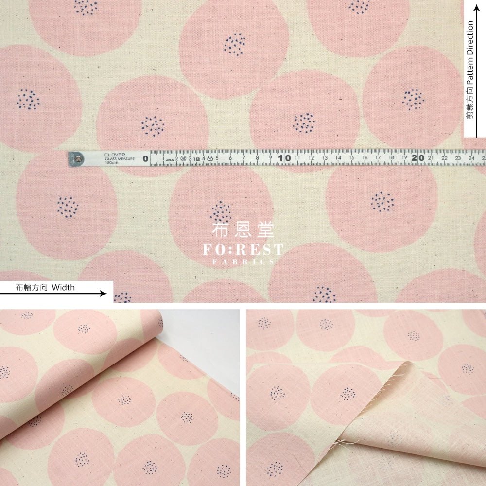 Muddy works - Canvas - Anpan bread fabric Pink - FO:REST Fabric 布恩堂Liberty fabrictana lawnjapanese fabricykk zipper