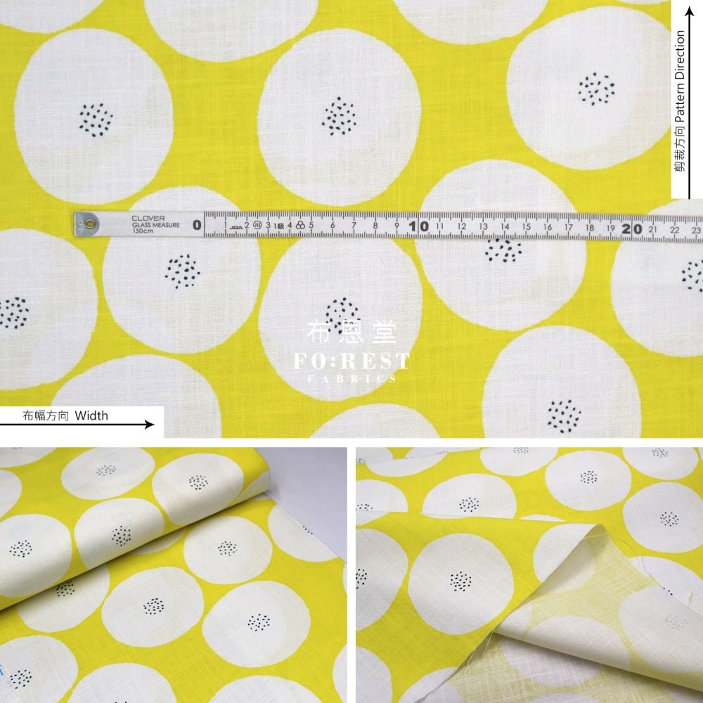 Muddy works - Canvas - Anpan bread fabric Yellow - FO:REST Fabric 布恩堂Liberty fabrictana lawnjapanese fabricykk zipper